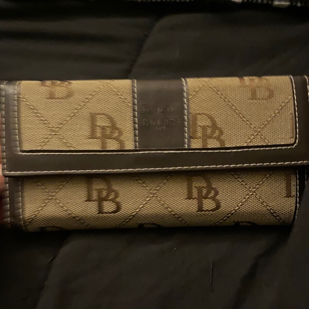 Dooney & Bourke Beige and Dark Brown Wallet